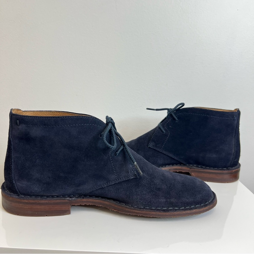Trask Navy Blue Suede Leather Brady Lace Up Chukka Boot Vibram Sole Men’s Sz 8.5 - Picture 8 of 14